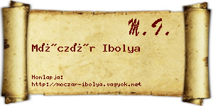 Móczár Ibolya névjegykártya